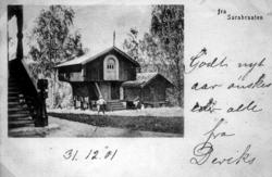 Sarabråten, Østre Aker, Oslo. Postkort/nyttårskort stemplet 