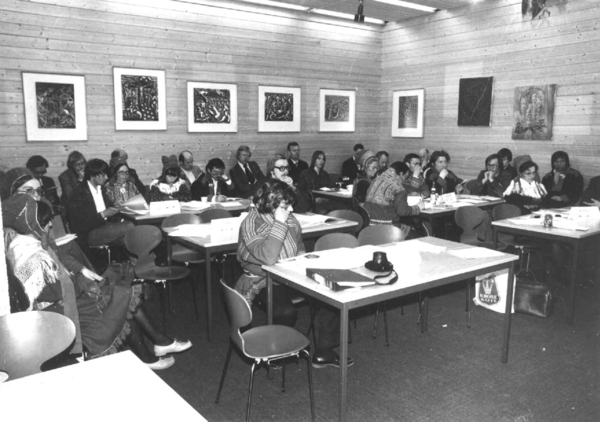 Deltagere på Norske Samers Riksforbunds landsmøte i Karasjok 1975.
