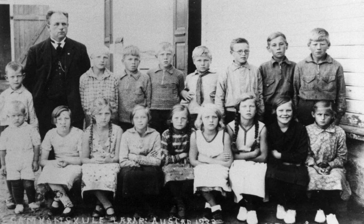 Samkom skole, Vennesla, Vest-Agder,  ca. 1930.