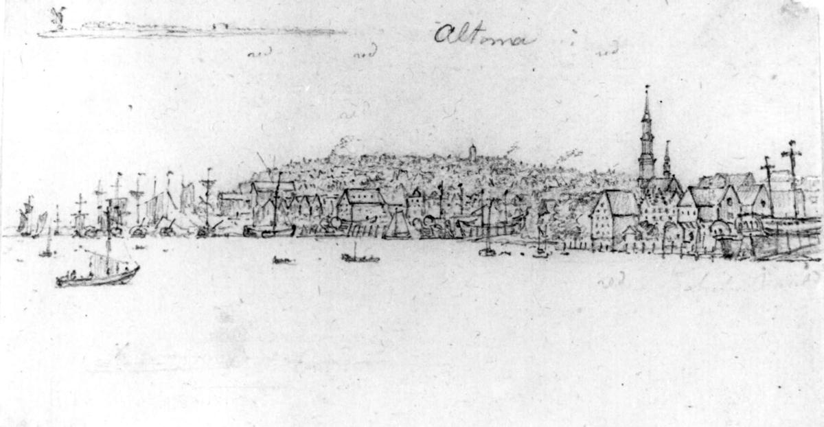 Hamburg  - Altona
Fra skissealbum av John W. Edy, "Drawings Norway 1800".