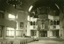 Interiør med alter, prekestol og orgel, Røros kirke, Røros, 