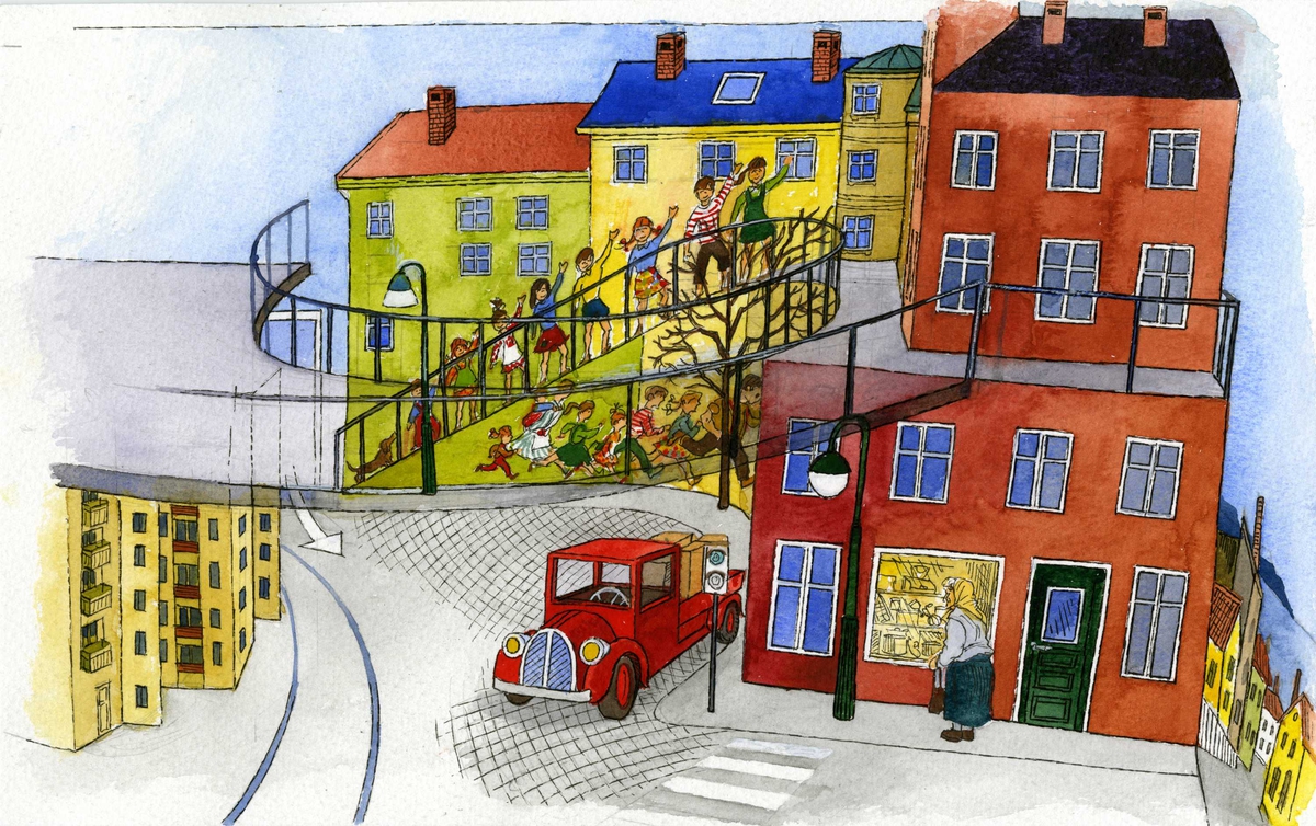 Orginaltegninger til "Barnas tårn"
Tegnet av Svein Samuelsen.