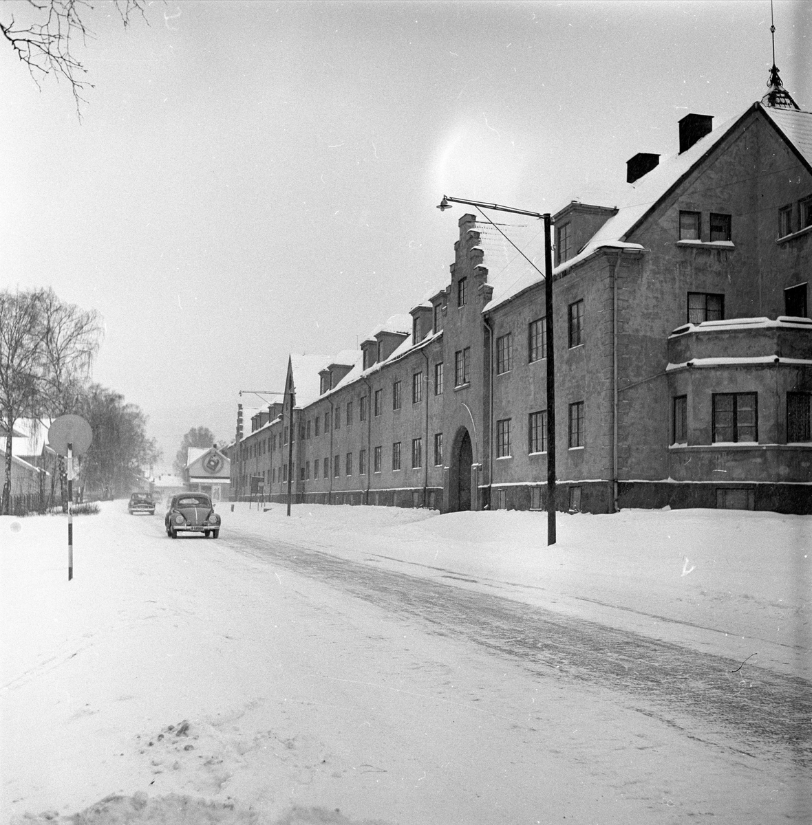 Drammen, februar 1957. Gatebilde.