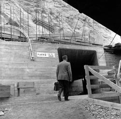 Bekkelaget, Oslo, september 1958. Bekkelagstunnelen. Jernban