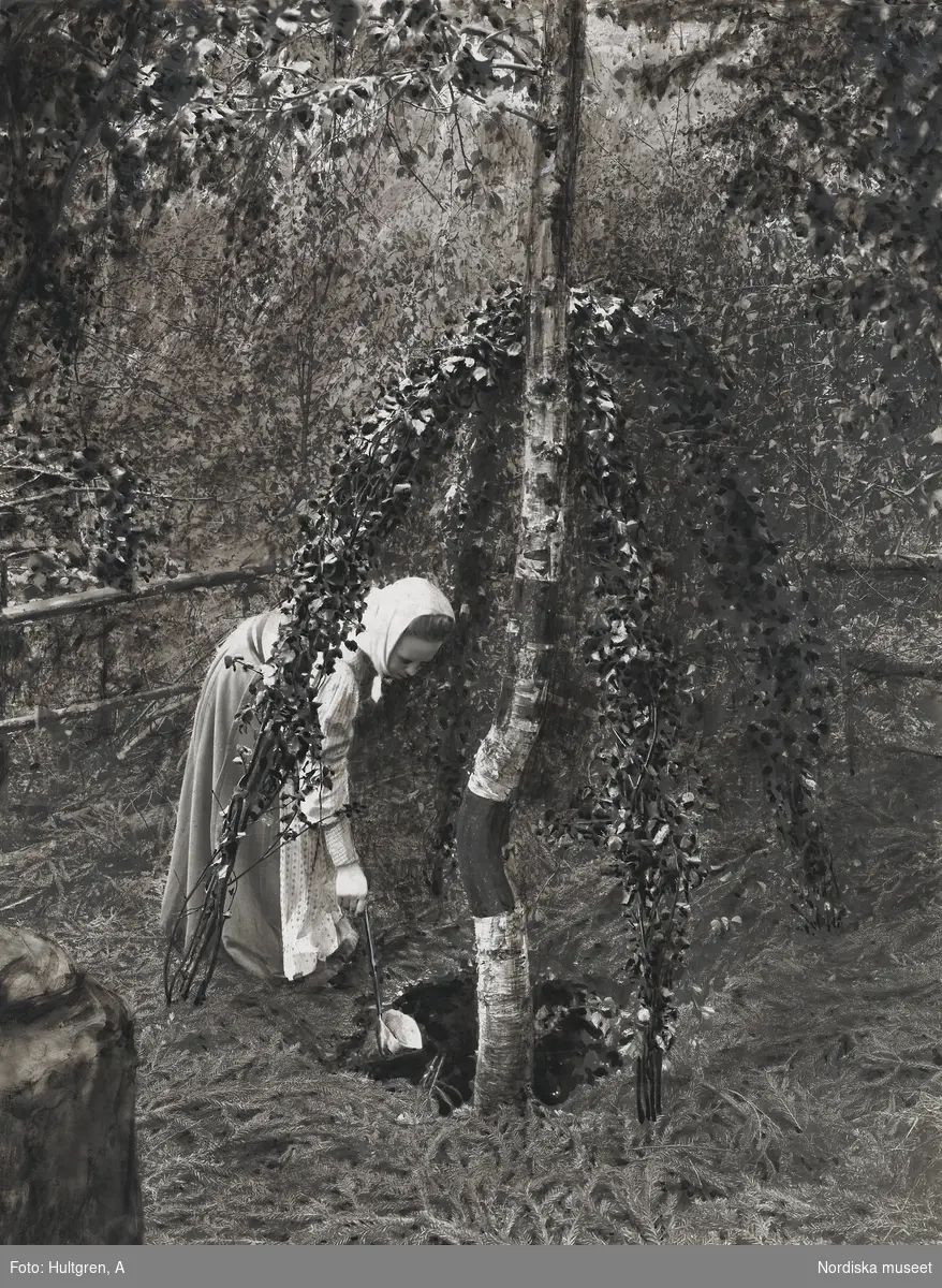 Trefaldighetskälla vid Löfmarken, Söderbärke socken, Dalarna, fotograferad på trefaldighetsafton den 13 juni 1908.
