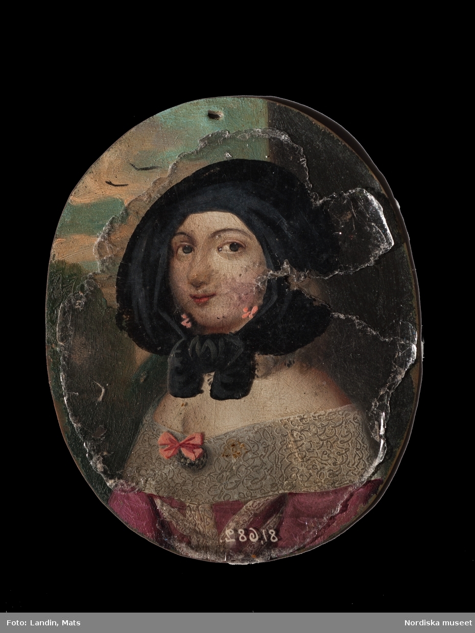"Påklädningsdocka". Miniatyrporträtt av Kerstin Hahne, d. 1656. Nordiska museets föremål inv.nr NM.0081682.