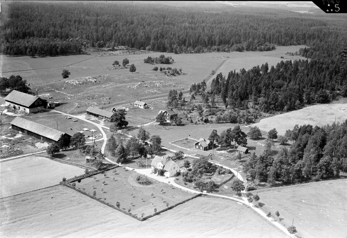 Flygfoto över Strömsäng, Husby-Sjutolfts socken, Uppland 1938
