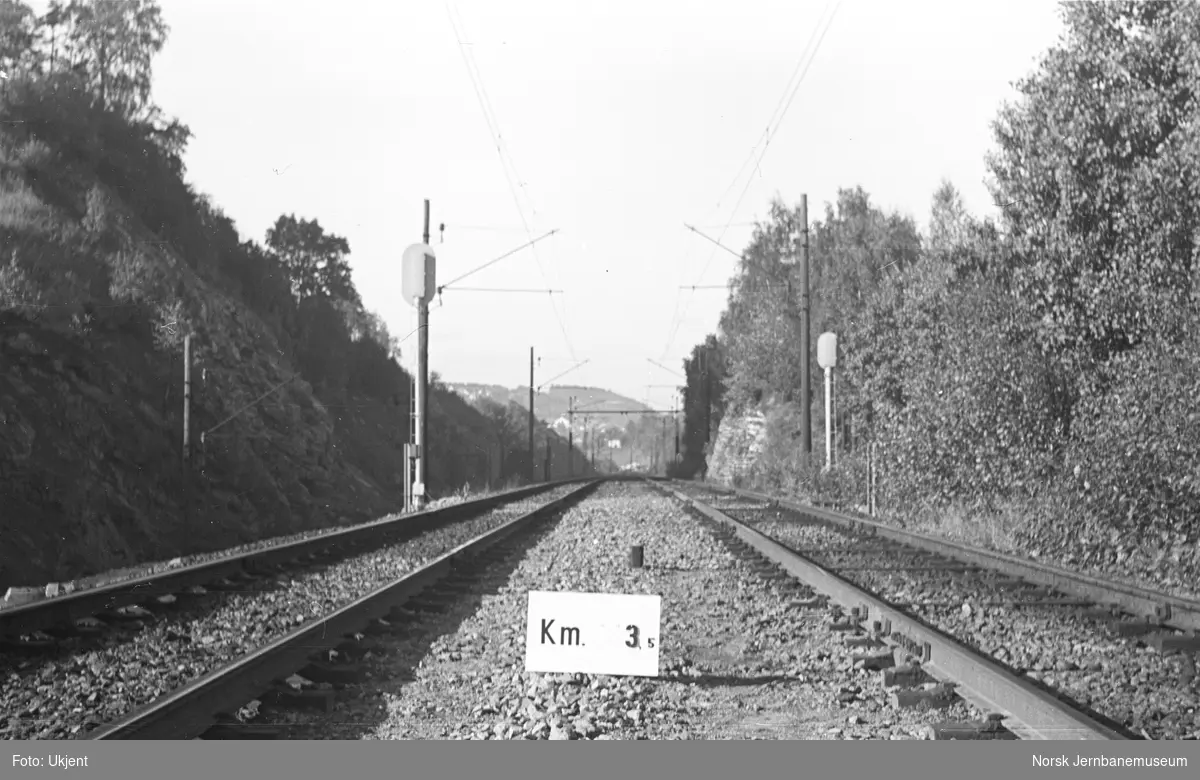 Hovedbanen : linjeføring km 3,5