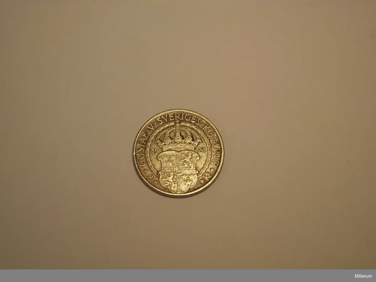 Svenskt silvermynt, 2 kr, 400 års minne av Gustaf Vasas Befrielseverk. Präglat 1921