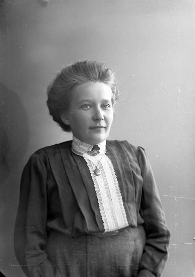 Enligt fotografens journal nr 2 1909-1915: "Hasselström, Fr. Elsa Sköfde".