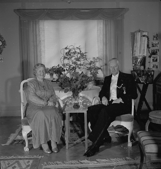 Tyra och hennes make rektor Sigfrid Sandström vid deras silverbröllop