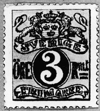 Frimärksförlaga till frimärket 1862 - Lejon. Valör 3 öre.
