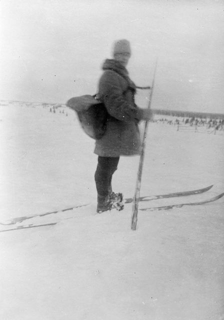 Lantbrevbärare Arvid Ylivainio på linjen Kangosfors-Keräntöjärvi.