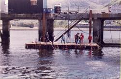 The underwatersenter Fort William 1987. Scubadykkin fra flyt