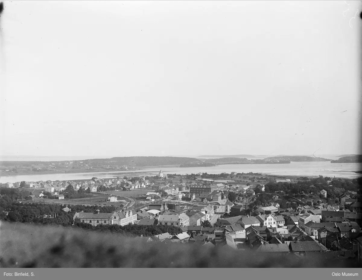 utsikt fra Slottsfjellet, by, fjord