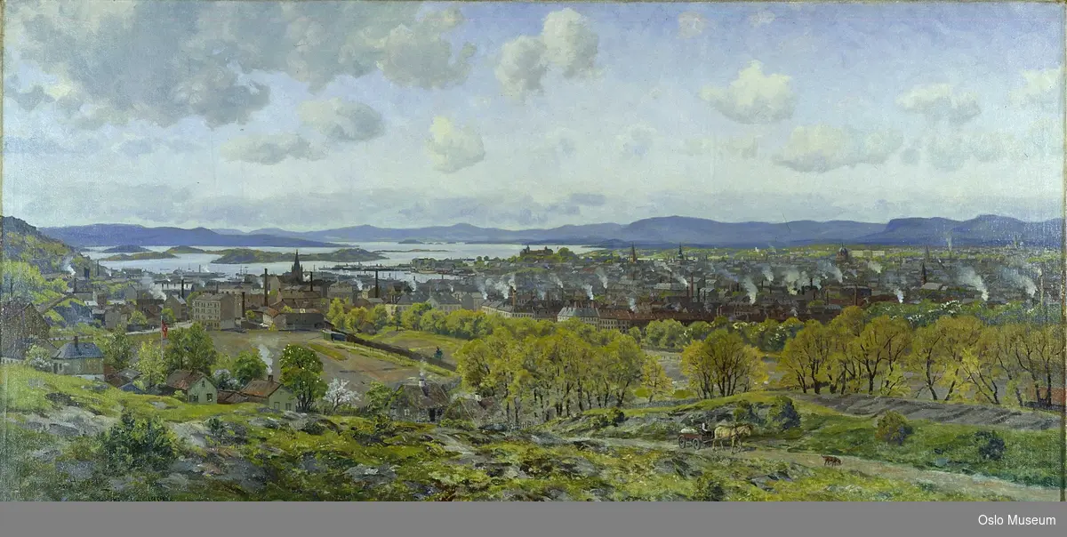 landskap arkitektur utsiktsbilde over Kristiania hestekjøretøy