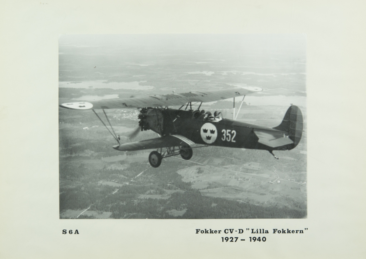 Inglasat foto på S 6A - Fokker CV-D "Lilla Fokkern" 1927-1940