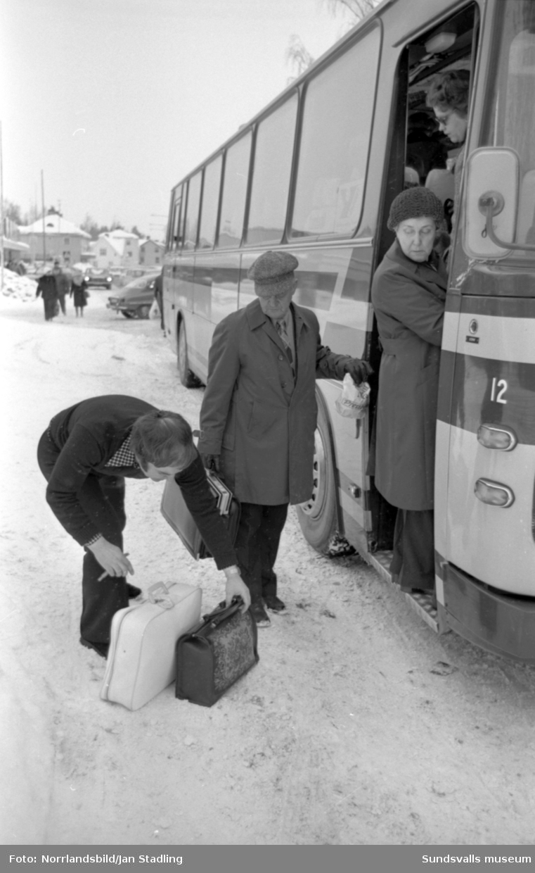 Y-buss i Sundsvall och Timrå. Anställda och passagerare.