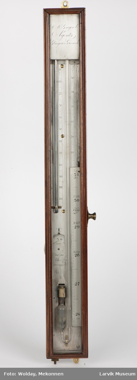 Kvikksølvbarometer m/termometer