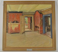 Interiør fra våningshuset på Kvien gård, Høre. Nå på Valdres