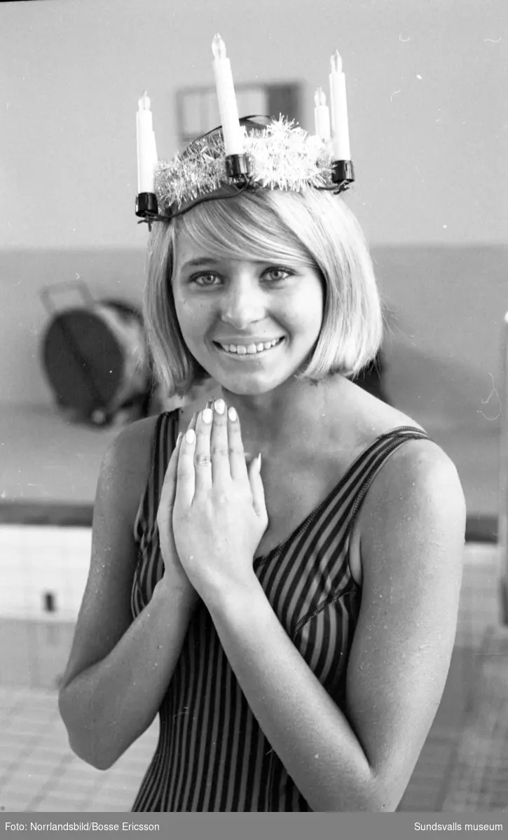 Elitsimmerskan Elisabeth Berglund är Medelpads lucia 1965.