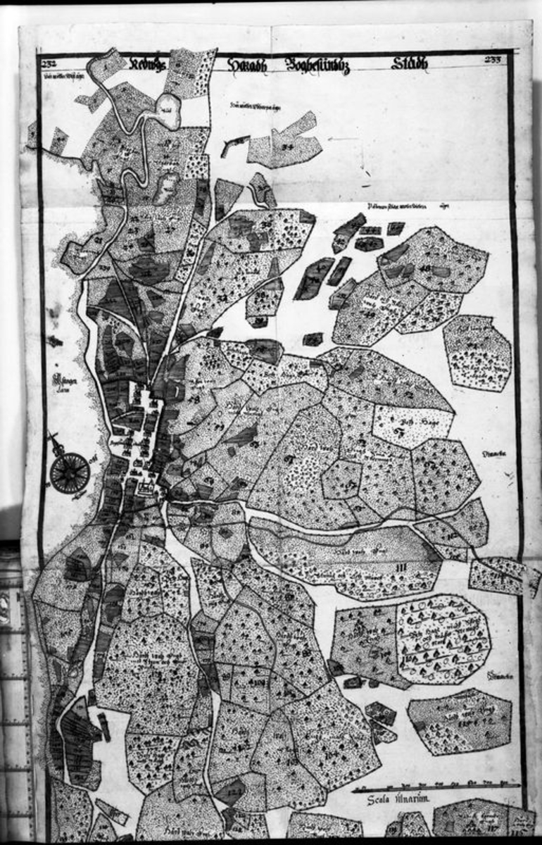 Karta över Bogesund upprättad av Kettil Classon Ulricehamn 1643