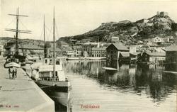 Postkort fra Halden havn. D/S Olava (Ex. Byelfven, Wittus, 