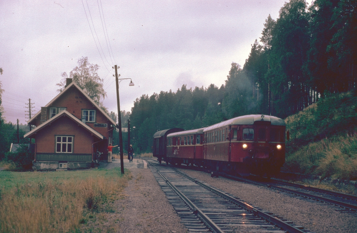 Persontog 372, Røros - Hamar, kjører inn i spor 2 på Barkald stasjon for å krysse tog 301.