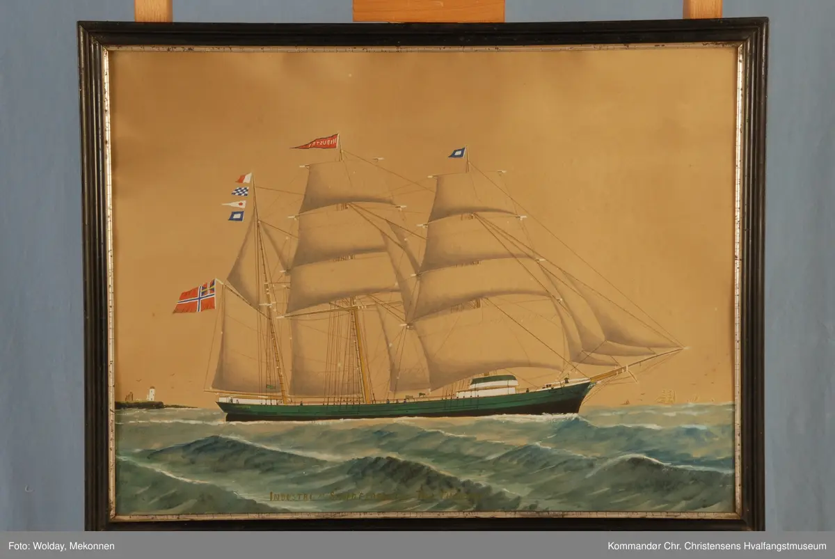 INDUSTRI
Nasjon: Norsk
Type: Skonnertskip
Byggeår: 1870
Byggested: Sandar, Sandefjord, Norge
Endelig skjebne: På vei fra Kotka til  Poole med trelast; kolliderte juni 1897 med britisk dampskip. Innberget til Newhaven, og kondemnert juli 1897. Solgt 1897.