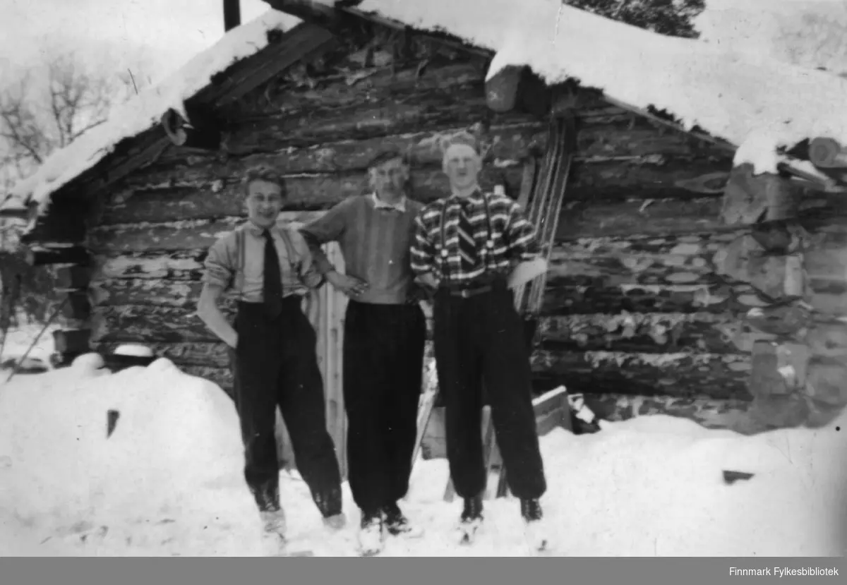 Påsketur 1947.  Fra venstre: Johannes Randa, Abraham Randa og Trygve Sotkajærvi.