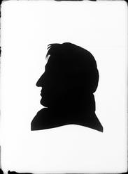 Mannsprofil i silhuett.