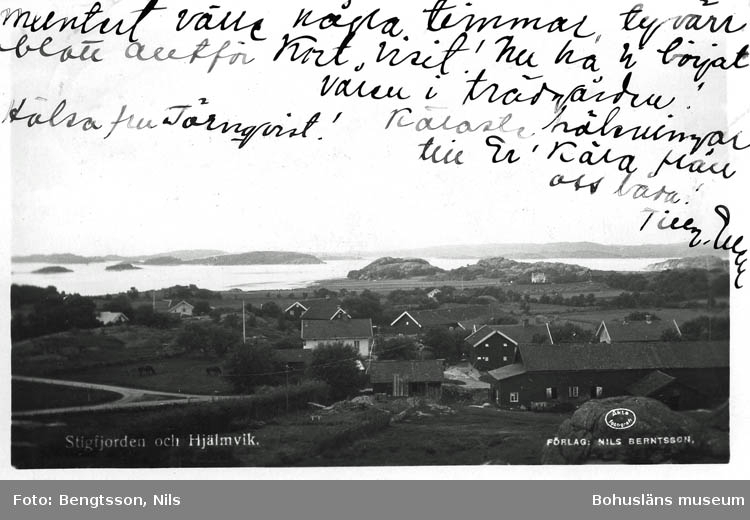 Text på kortet:"Stigfjorden och Hjälmvik".