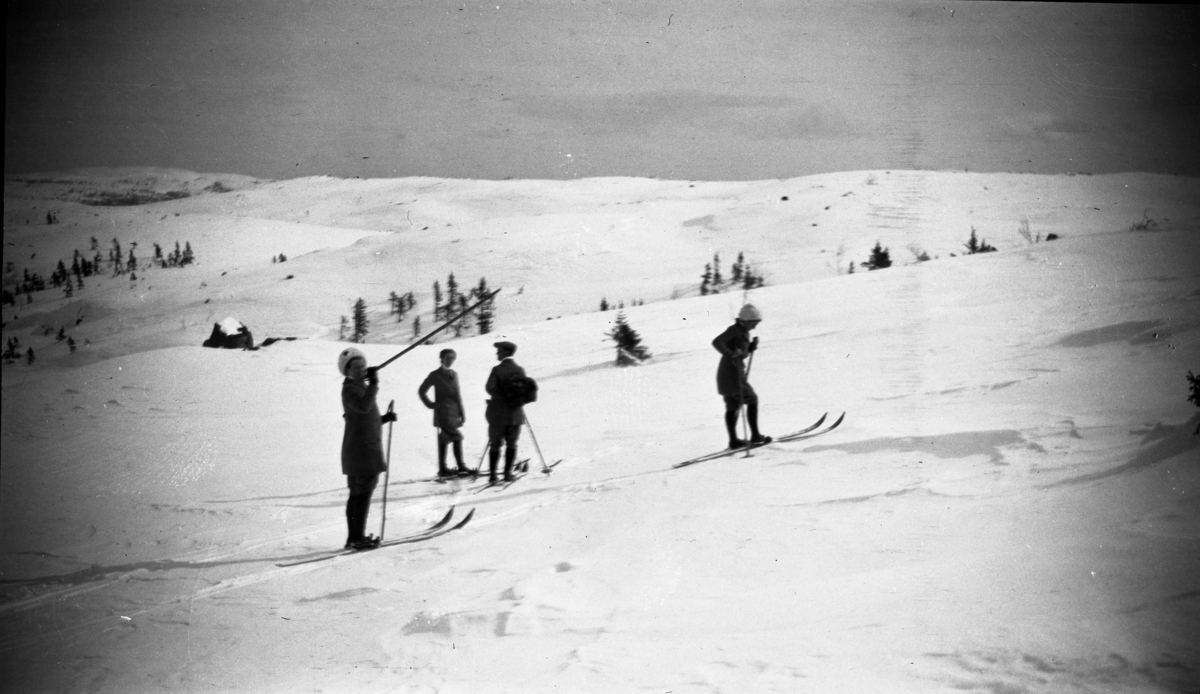 Fotoarkivet etter Gunnar Knudsen. Mennesker på skitur fotografert ...