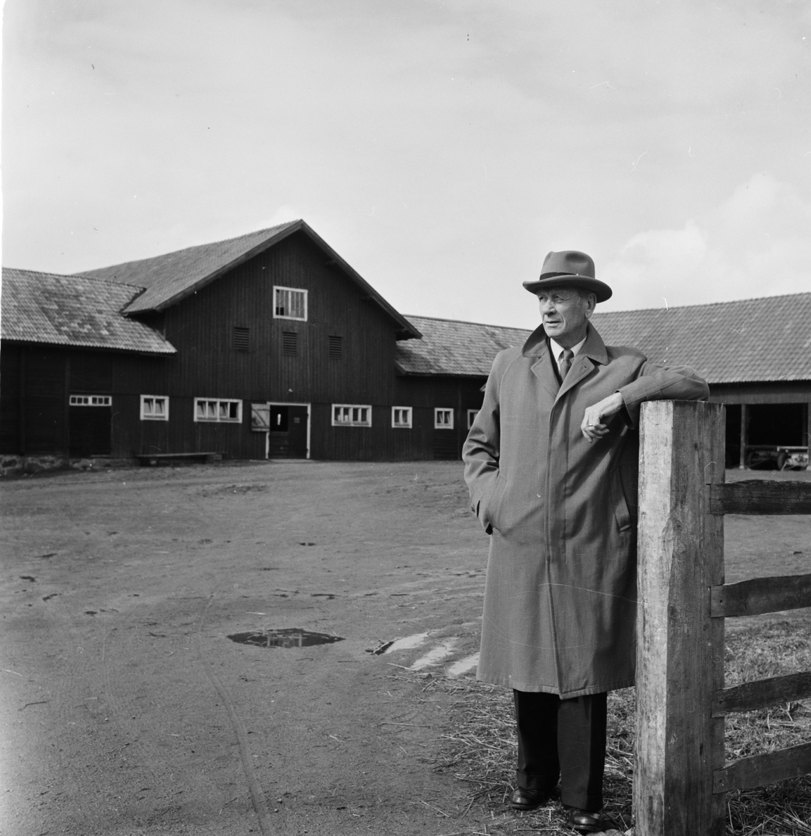 Godsägare Ragnar Holmberg, Bergby gård, Vendels socken, Uppland 1955