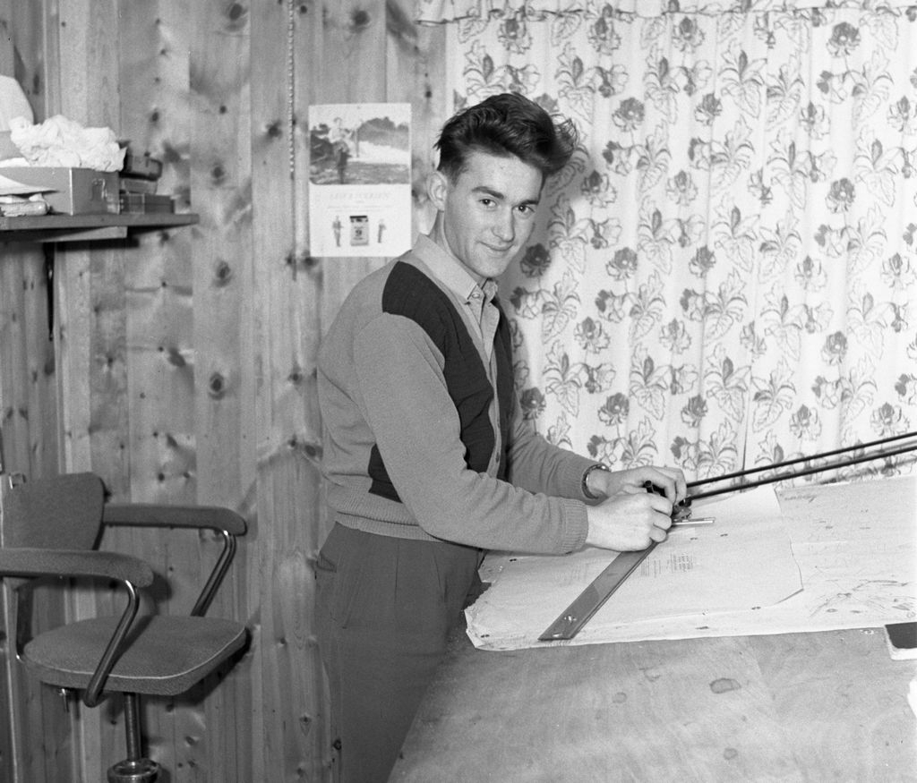 Anleggstid, FADs anl.kontor i oktober 1955, Elling Jakobsen.