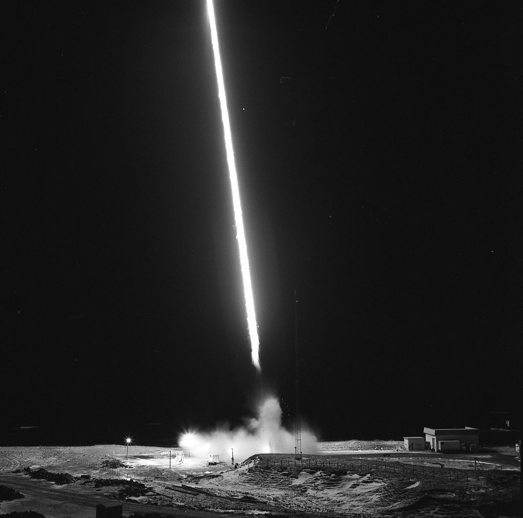 Andøya Rakettskytefelt, norsk rakett opp 02.02.1970 klokken 23,30 ...