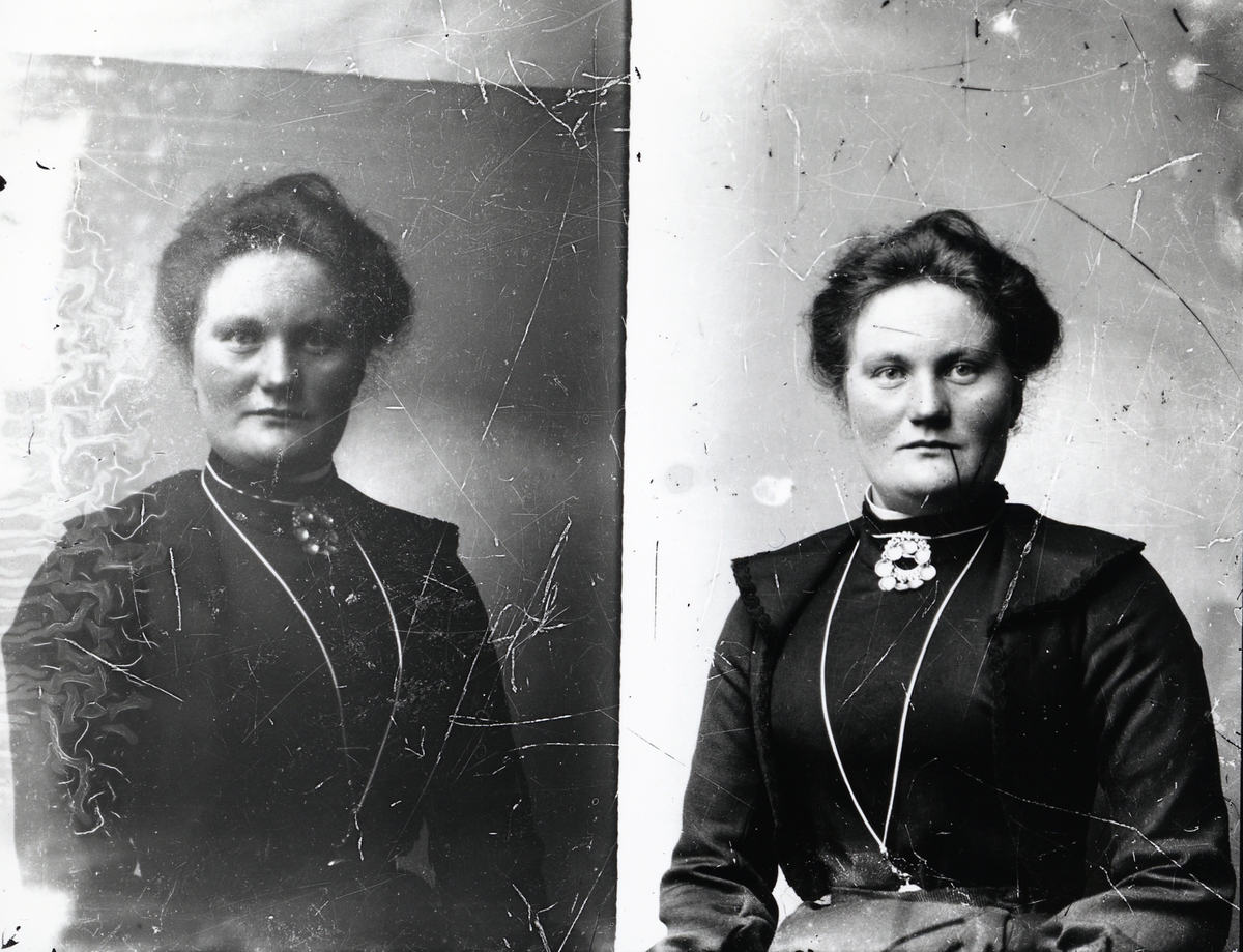Portrett i halvfigur av  Oline Ulneshagen (1890-1956) eller Marie Iversdatter Kamrud