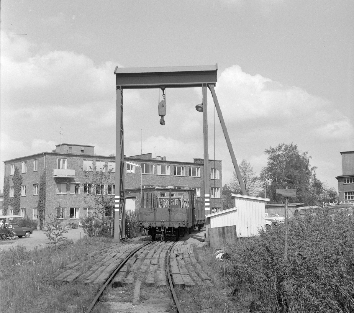Lastekranen på Askim på den nedlagte Solbergfossbanen