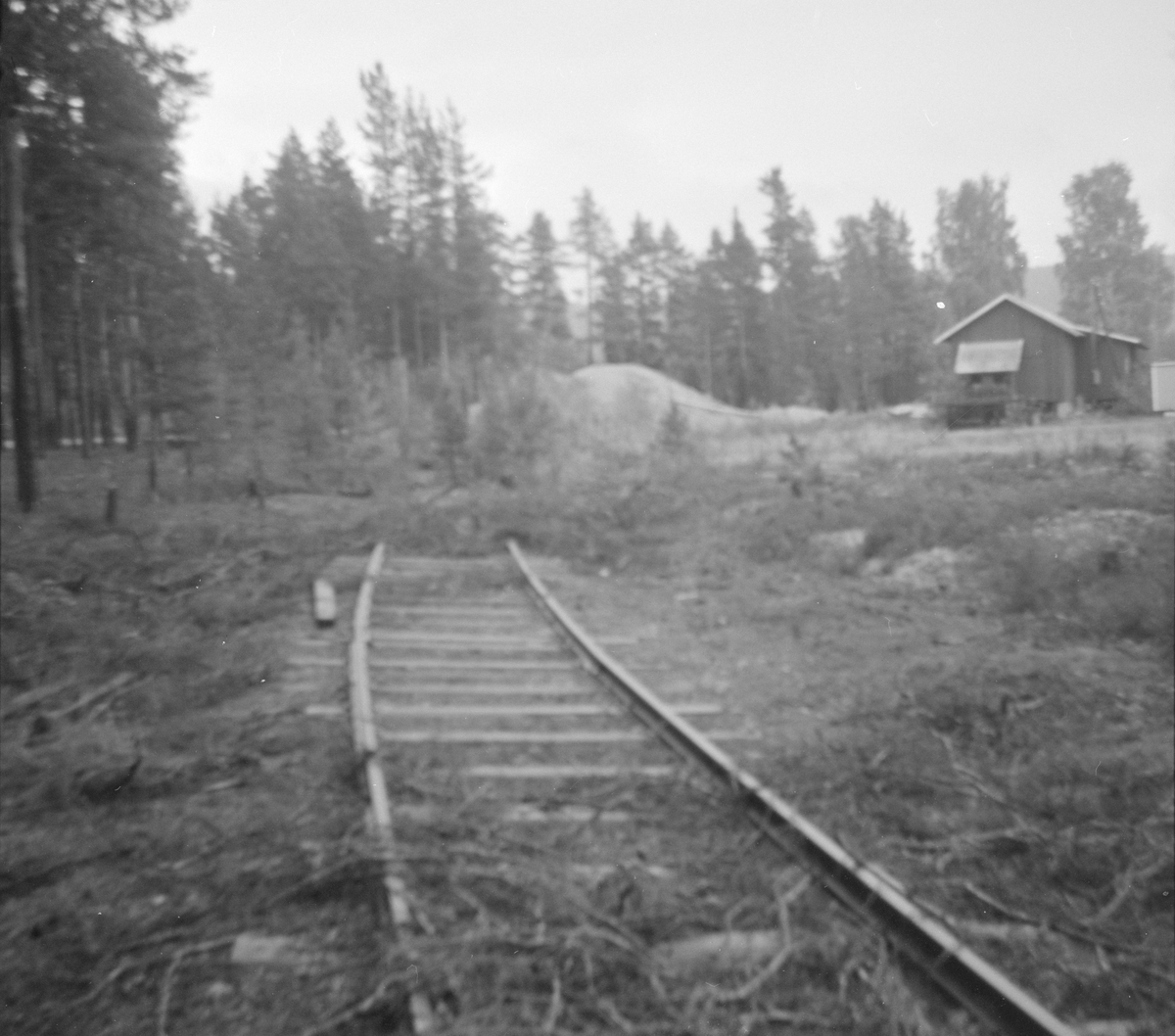 Sidespor til grustaket ved Kløftefoss stasjon på Krøderbanen.