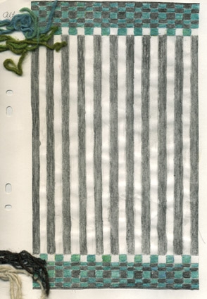 3 st färgskisser till matta i dubbelbindning, olika färgvarianter av mattan Schack och Matt. Vattenfärgsmålat och ritat på papper limmat på kartong. Bård med rutor längs kortsidorna. Smalare ränder  i mitten. Alla 3 skisserna har garnprover fästa i kanten. Osignerade originalskisser av Anna Hådell.
WLHF-1294:1 - Svart och vit kantbård. Mittränder i gult och vitt.
WLHF-1294:2 - Svart och grön kantbård. Mittränder i svart och vitt.
WLHF-1294:3 - Svart och vit kantbård. Mittränder i ljusblått och vitt. Matta vävd efter varianten 1294:1 - visades i utställningen Anna Hådell och Hemslöjden på Leksands kulturhus museum 1991 och var vävd samma år. Mått 1.46x2.15.