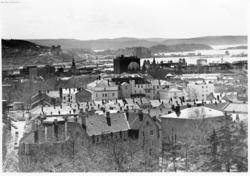 Oversiktsfoto av sentrum i Oslo, sett fra St. Hanshaugen. Re