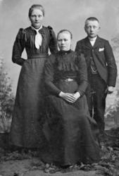 Portrettbilde, to jenter og en gutt, søskena Ingeborg, Mari 