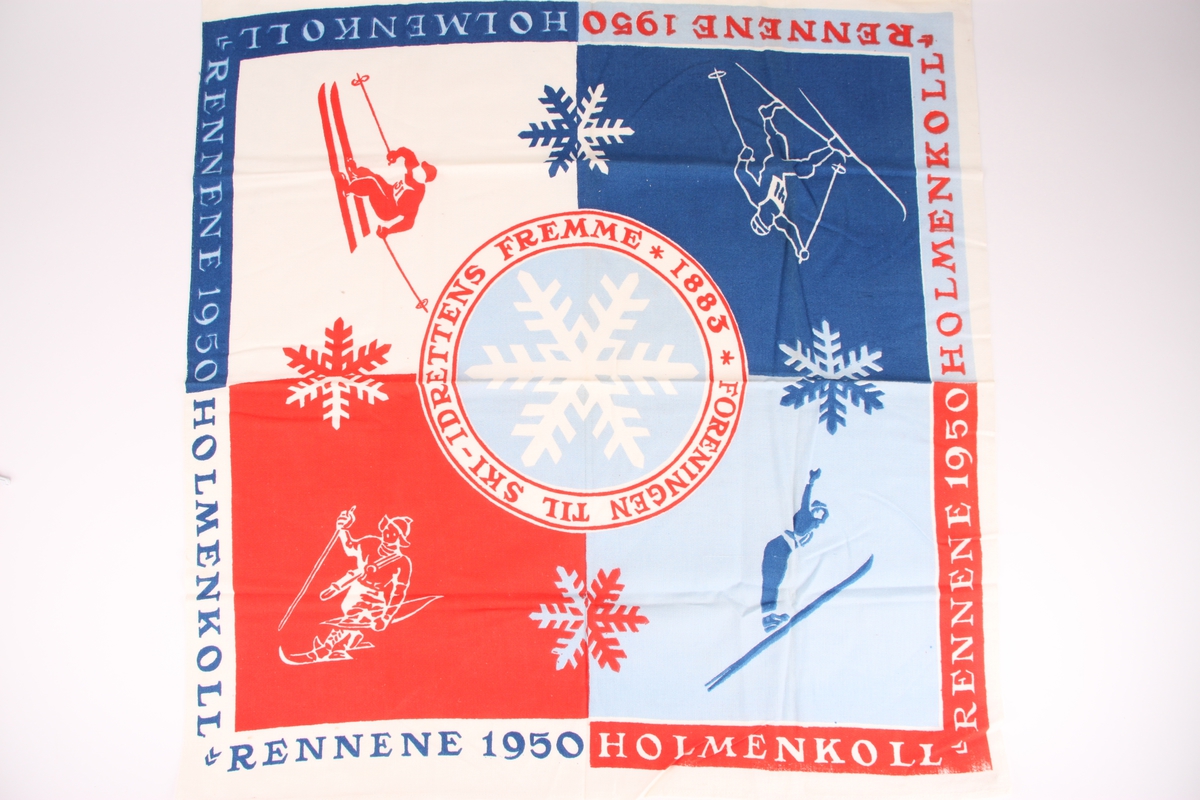 Offisielt skjerf for Holmenkollrennene i 1950.