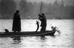 Landskap med person(er).