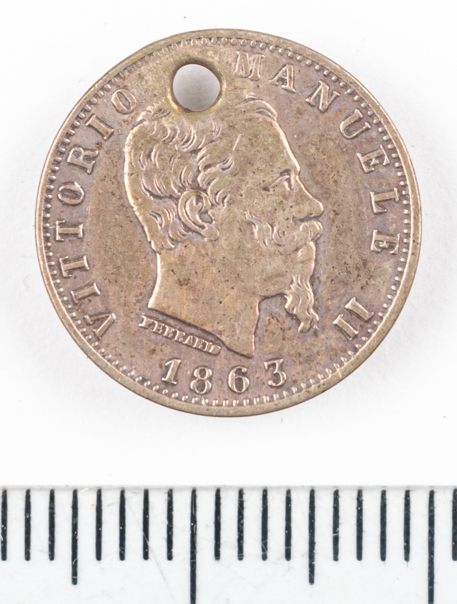 Mynt Italien 1863, 20 Centesimi.