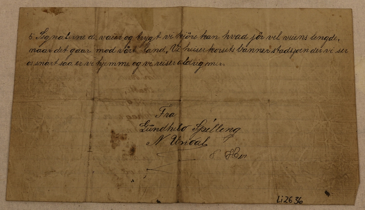 Dokument, håndskrevet 
Skrevet av Gundhild Spilling N Undal