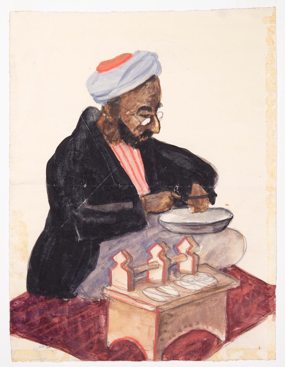Bagdad, gatuförsäljare [Akvarellmålning]
