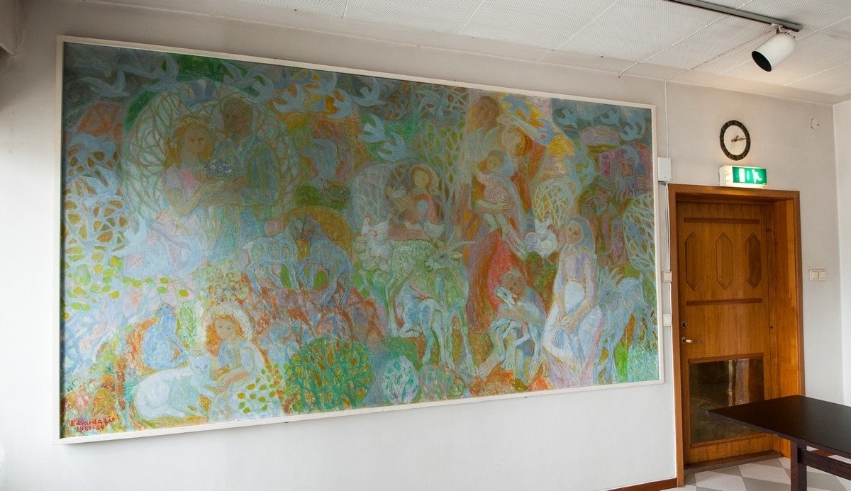 8. etasje, tidligere kantine. Maleri av Edvarda Lie. 3x1,85 m.