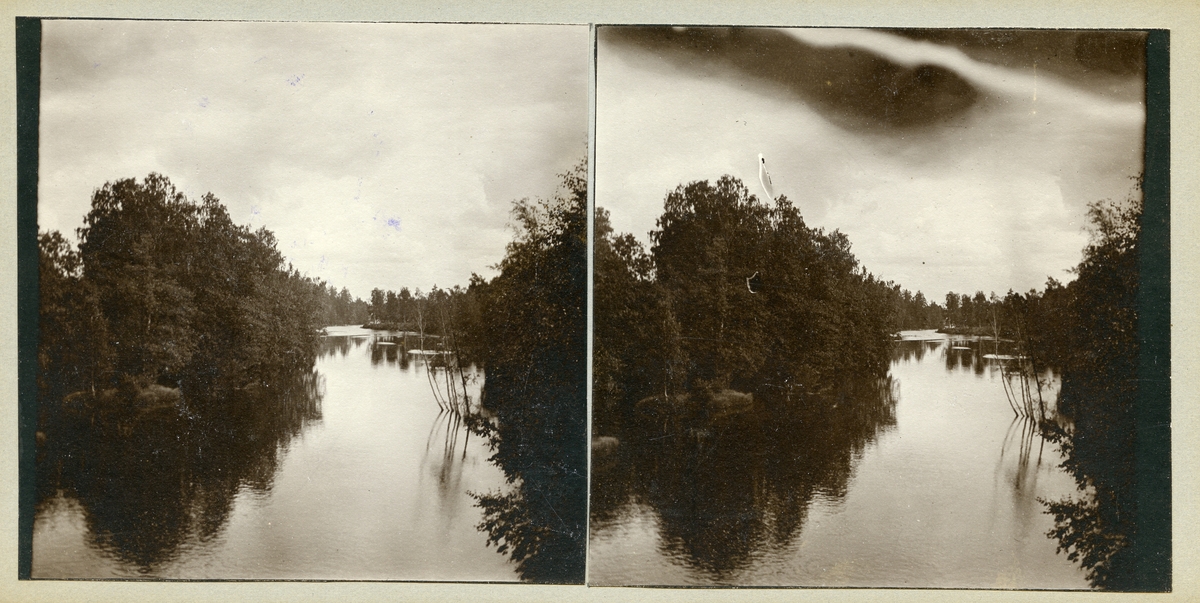 Västanfors sn, Fagersta kn, Strömsholms kanal.
Stereoskopiskt foto (3-D), 1909.