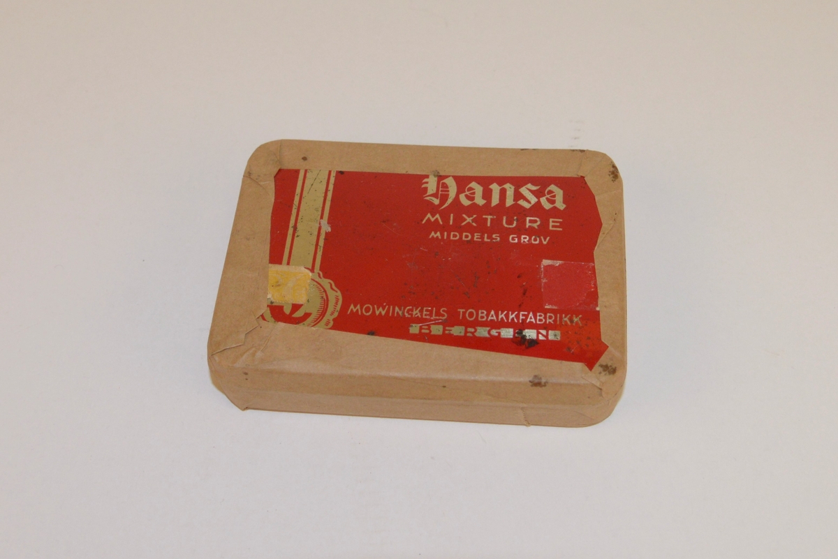 Metallboks med tobakk av typen Hansa mixture